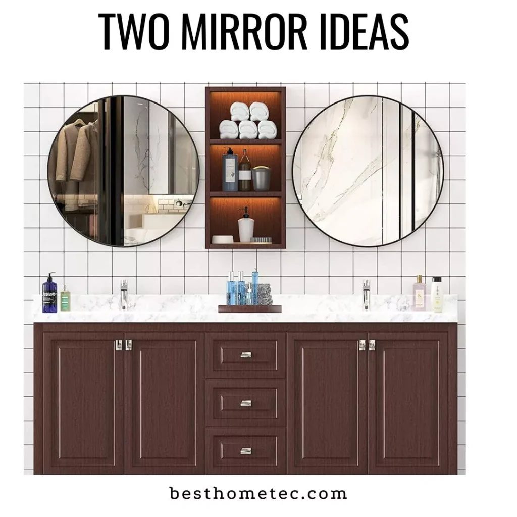 Bathroom Mirror Ideas Based on Round Two Mirrors
